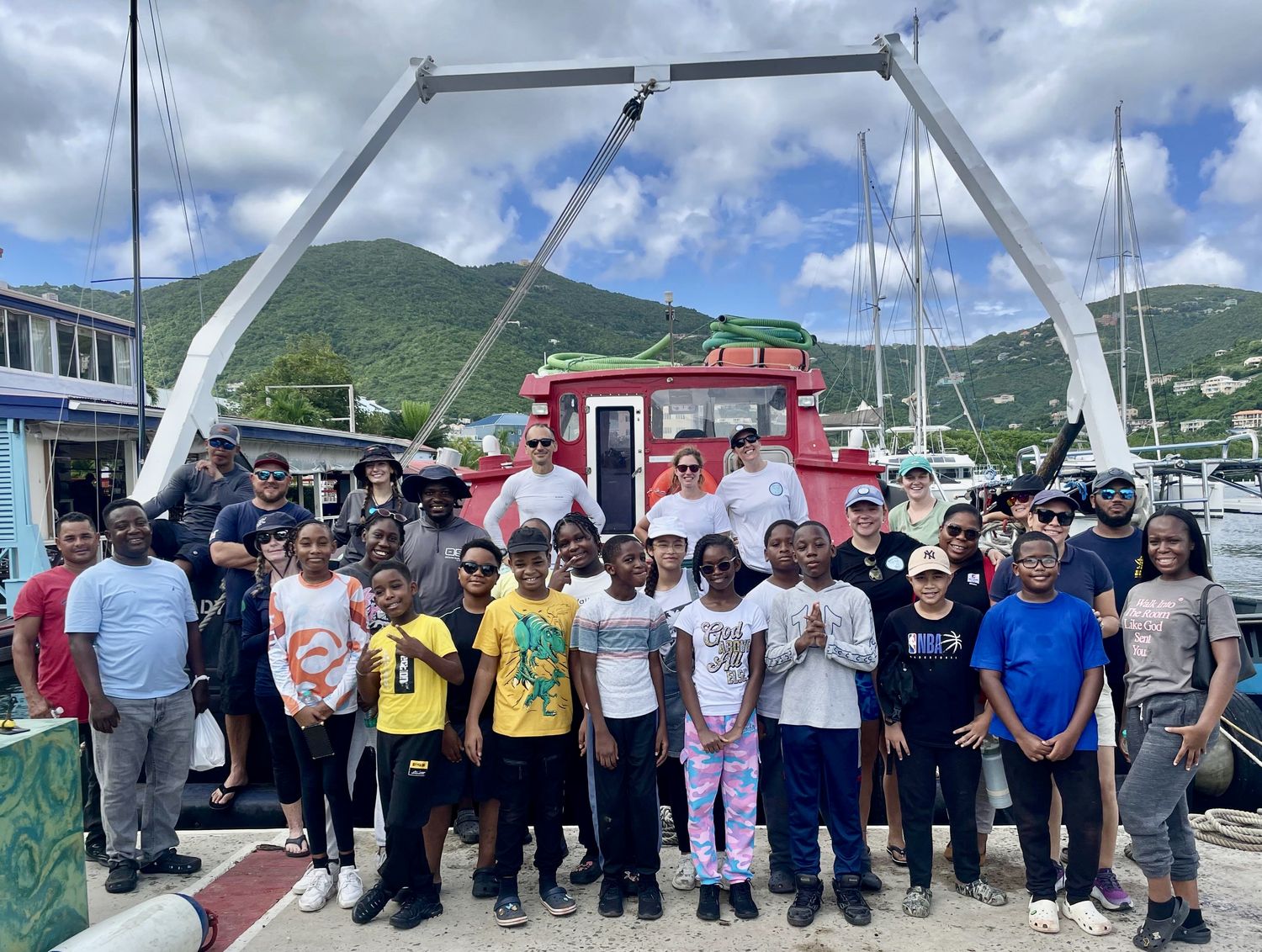 Beyond The Reef team and students at a BVI youth program